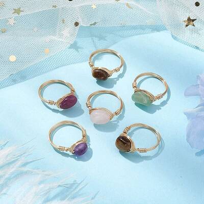 Nuggets Natural Gemstone Finger Rings