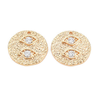 Brass Micro Pave Clear Cubic Zirconia Pendants