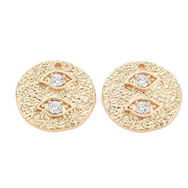 Brass Micro Pave Clear Cubic Zirconia Pendants