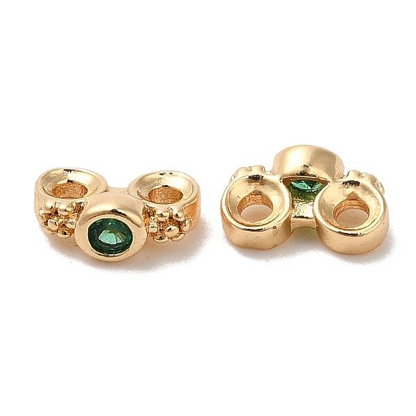 Brass Pave Cubic Zirconia Connector Charms