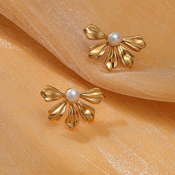 304 Stainless Steel ABS pearl Stud Earrings