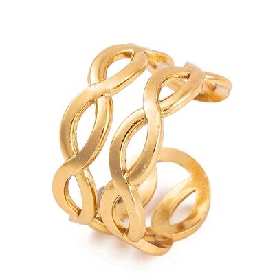 PVD Vacuum Plating 304 Stainless Steel Cuff Rings for Women