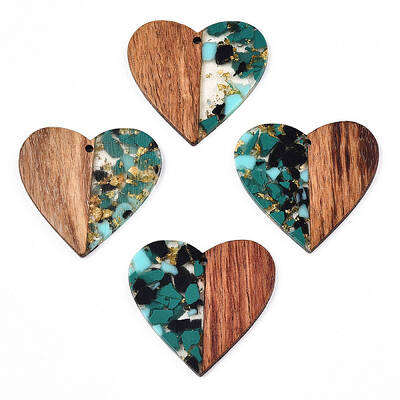 Transparent Resin & Walnut Wood Pendants