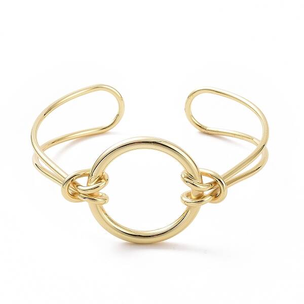 Brass Round Circle Open Cuff Bangle