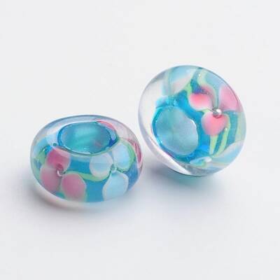 Handmade Lampwork European Rondelle Large Hole Beads