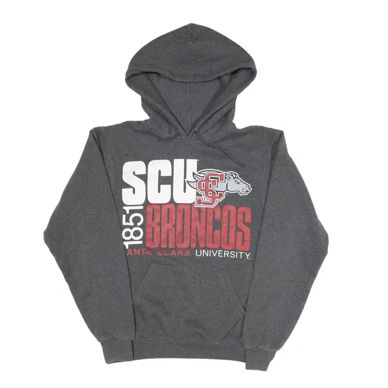 CHAMPION SCU BRONCOS Santa Clara University Hoodie Grey Pullover Mens XS