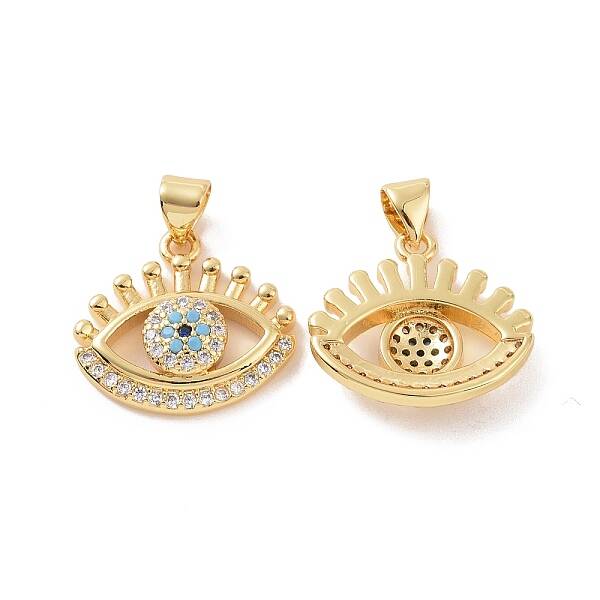 Brass Micro Pave Cubic Zirconia Pendants