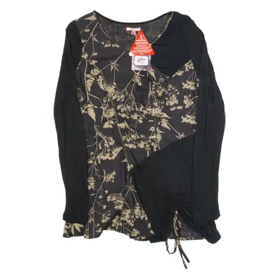 JOE BROWNS Womens Printed Blouse Black Long Sleeve Floral UK 12