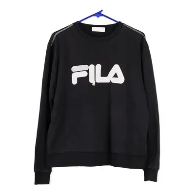 Fila Spellout Sweatshirt - Large Black Cotton Blend