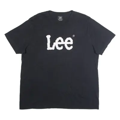 LEE Mens T-Shirt Black Crew Neck XL