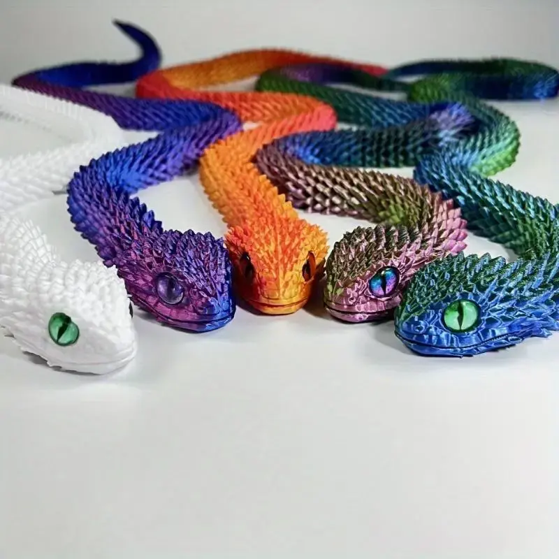 3D Printed Luminous Snake, 1 Count Creative Animal Decoration Model, Desktop Decoration for Home Living Room Bedroom, Gift f...