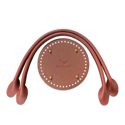 PU Leahter Knitting Crochet Round Bags Bottom and Bag Handles
