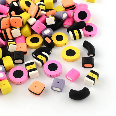 Mixed Shapes Handmade Polymer Clay Beads