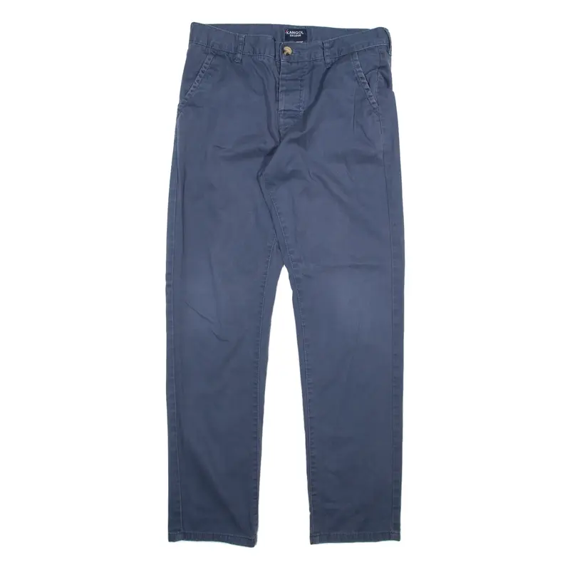 KANGOL Mens Trousers Blue Slim Straight W32 L31