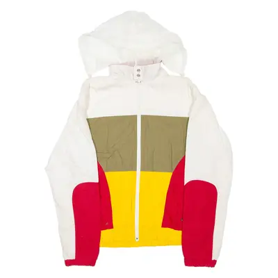 Mens Jacket Red Hooded Colourblock M