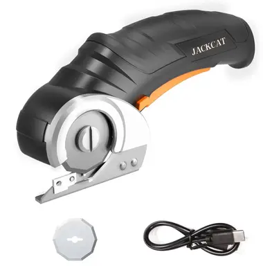 Wireless electric scissors, rechargeable cardboard box cutter, 4V powerful fabric scissors, high-speed rotating blade, multi-...