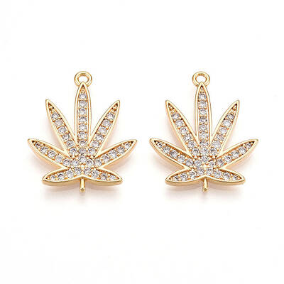 Brass Micro Pave Cubic Zirconia Pendants
