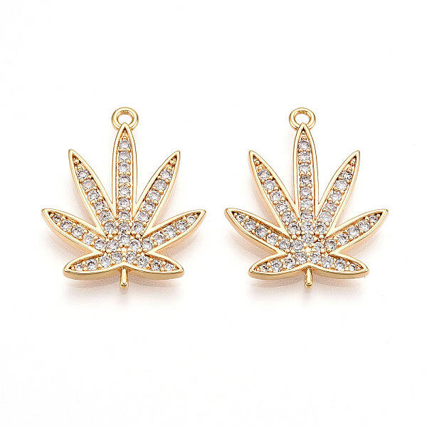 Brass Micro Pave Cubic Zirconia Pendants