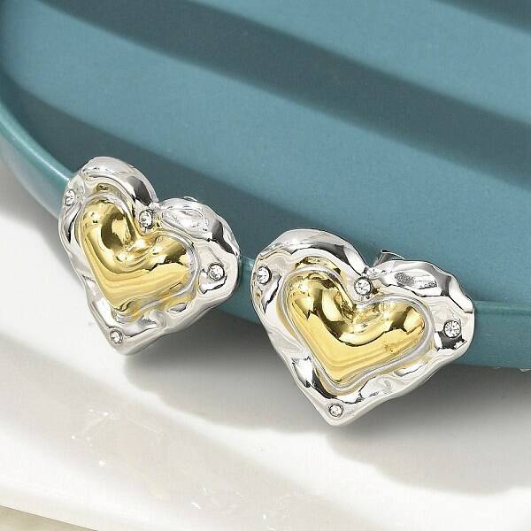 304 Stainless Steel Two Tone Stud Earrings