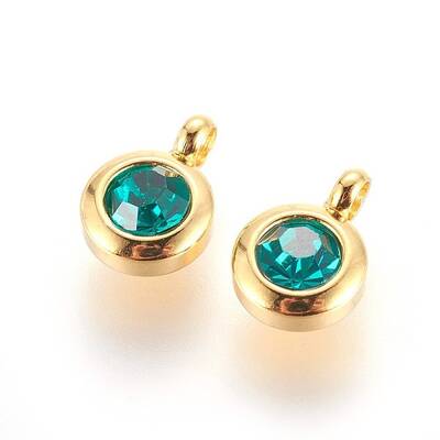 304 Stainless Steel Rhinestone Charms