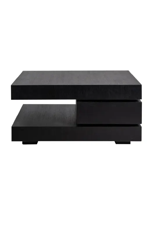 C-Shape Black Oak Coffee Table | OROA Oakura