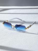 Summer Geometric Frame Thin Fashionable Sunglasses, New Styling Travel Accessories for Women & Men, Lightweight and Durable M...