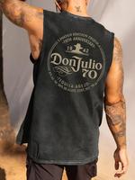 Men's Letter & Graphic Print Round Neck Tank Top, Regular Fit Casual Street Sleeveless Top for Daily Wear, Men's Clothes for ...