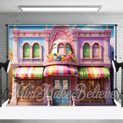 Lovely Candy Shop Photo Birthday Cake Smash Backdrop - Aperturee