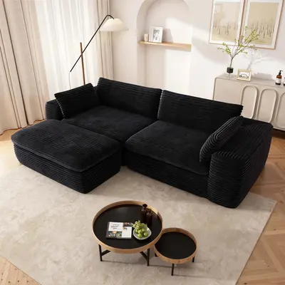 【Hot Sale&Free Shipping】【2 Packages Shipping】Modular Sectional Couch,Compression Sofa Corner Sofa with Chaise,L Shape...