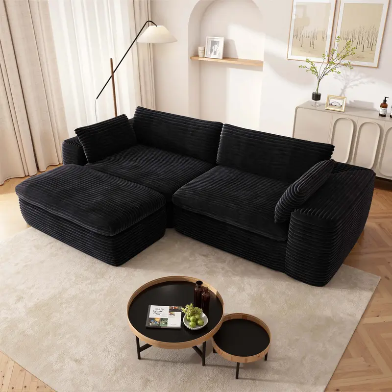 【Hot Sale&Free Shipping】【2 Packages Shipping】Modular Sectional Couch,Compression Sofa Corner Sofa with Chaise,L Shape...