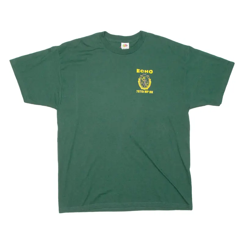 FRUIT OF THE LOOM Echo 787th Mp Bn Mens T-Shirt Green USA XL