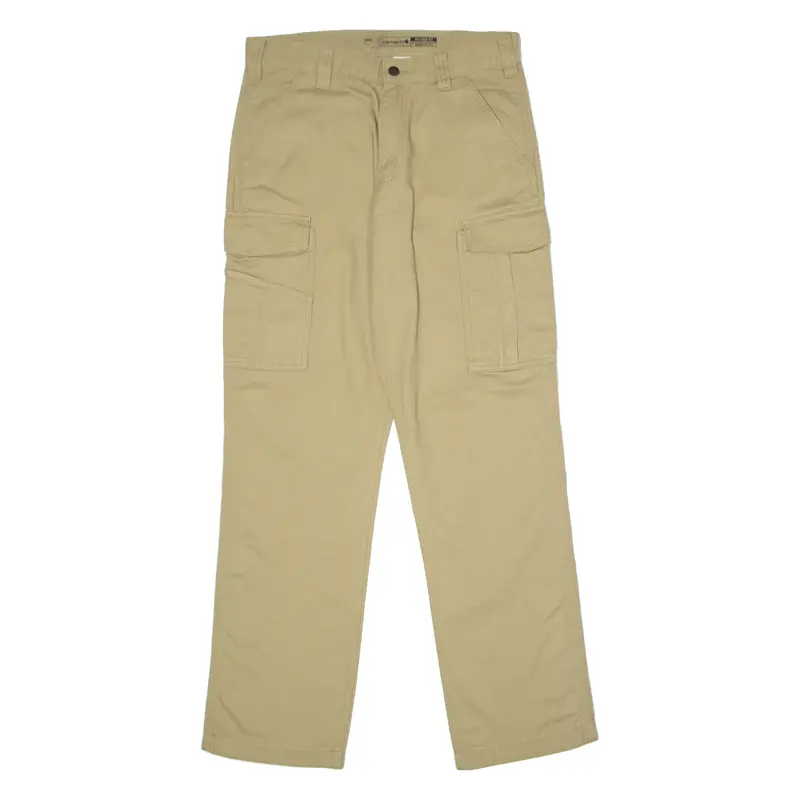 CARHARTT Carpenter Mens Canvas Trousers Beige Relaxed Straight W32 L32