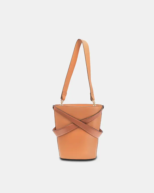 Cage Bucket Bag | Color: Caramel x Tan