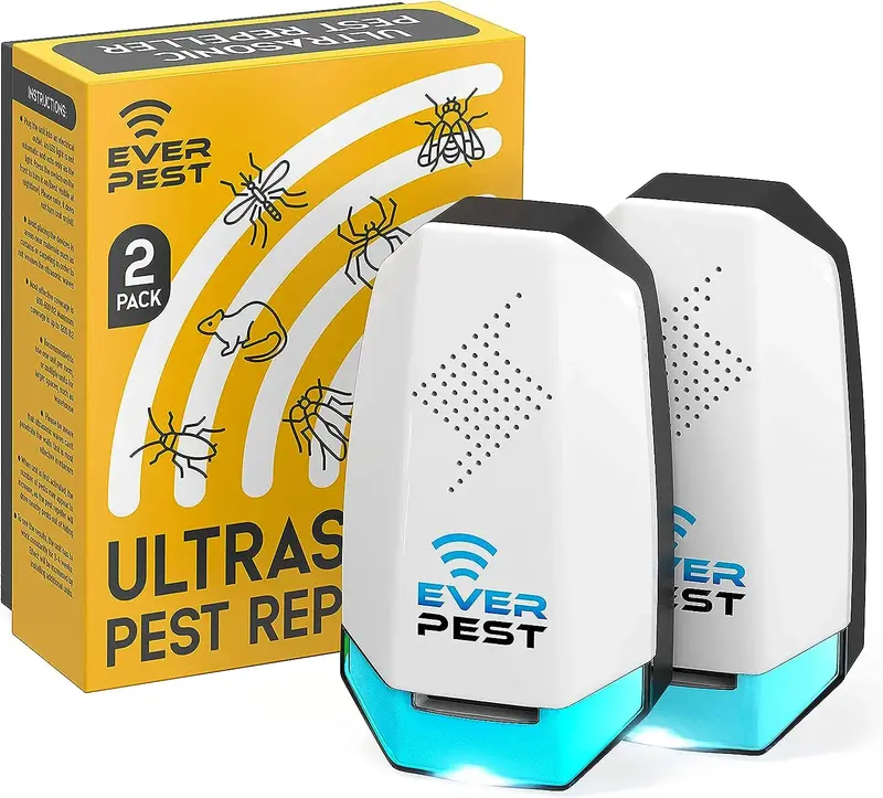 Ultrasonic Pest Repellent Plug in 2 Pack- Electronic Insect Control Defender - Roach Bed Bug Mouse Rodent Mosquito - Indoor R...