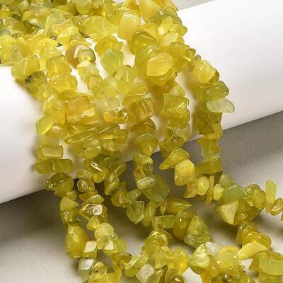 Natural Olive Jade Chip Bead Strands