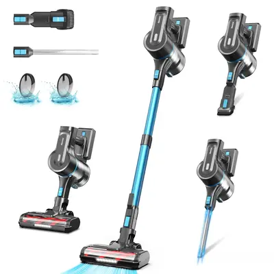 [SeptemberRestock]DEVOAC Cordless Vacuum Cleaner,30Kpa/350W Powerful Suction Brushless Vacuum,Lightweight Stick Vacuum Cleane...