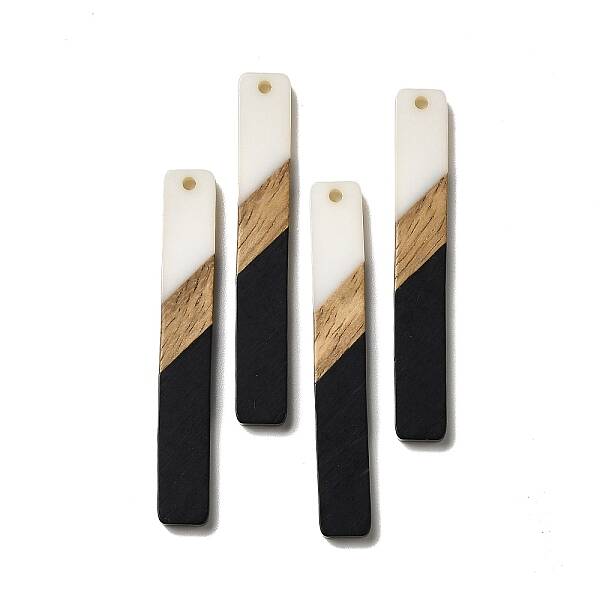 Opaque Resin & Walnut Wood Big Pendants