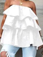 Women's Plain Layered Tube Top, Casual Strapless Top for Summer, Ladies Clothes for Daily Wear, Sleeveless Womenswear