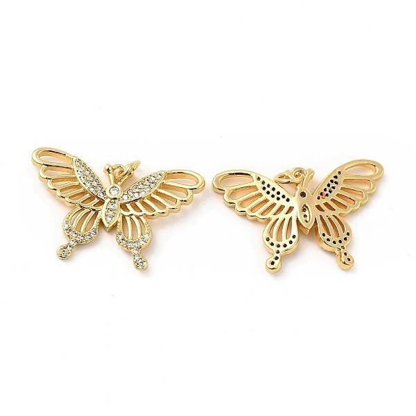 Brass Micro Pave Cubic Zirconia Pendants