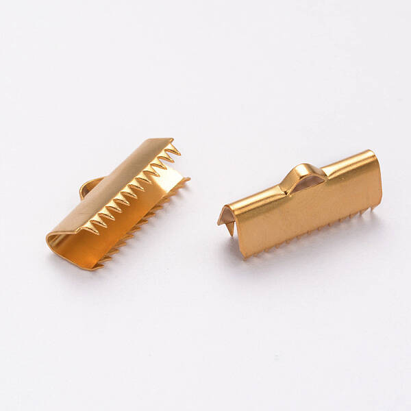 Ion Plating(IP) 304 Stainless Steel Ribbon Crimp Ends