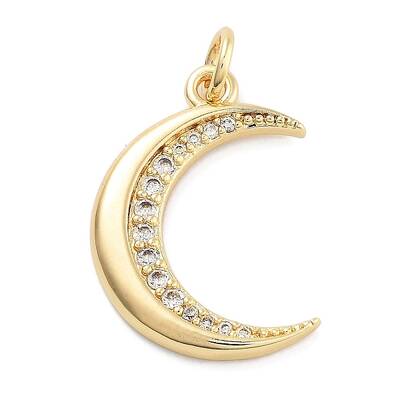Moon Theme Rack Plating Brass Micro Pave Cubic Zirconia Pendants