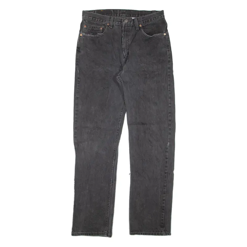 LEVI'S 505 Jeans Mens Grey Regular Straight 90s W31 L34