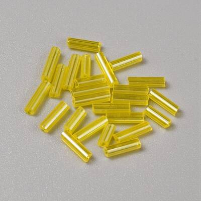 300Pcs Transparent Glass Round Bugle Beads