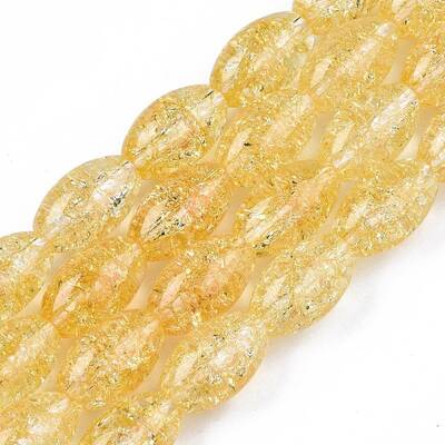 Transparent Crackle Glass Beads Strands