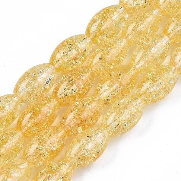 Transparent Crackle Glass Beads Strands
