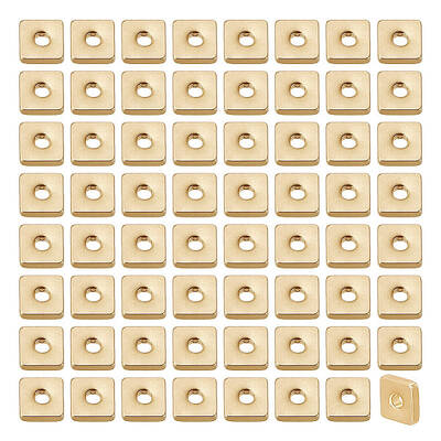 200 Pcs Brass Square Spacer Beads 3.5mm