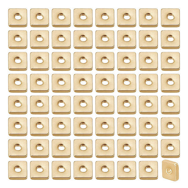 200 Pcs Brass Square Spacer Beads 3.5mm