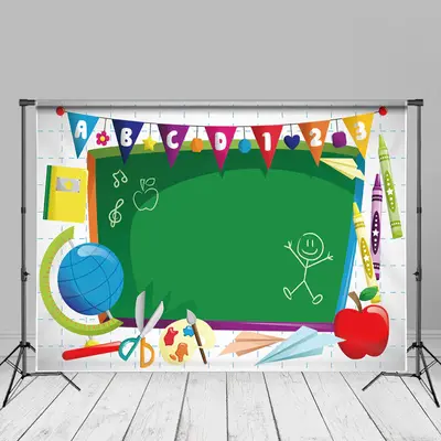 Green Blackboard Back To School Backdrop For Photo - Aperturee