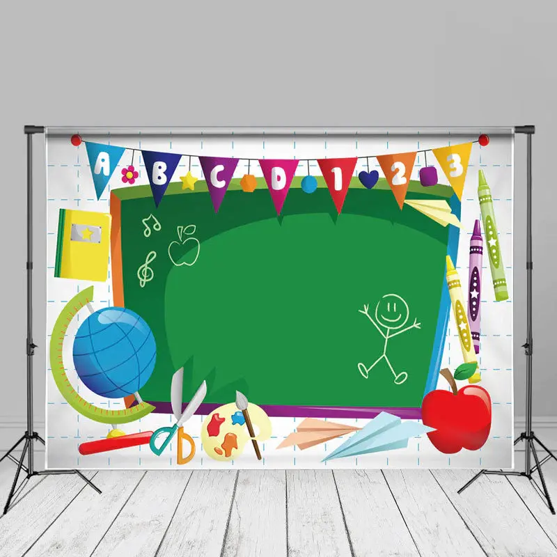 Green Blackboard Back To School Backdrop For Photo - Aperturee