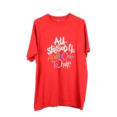 Unbranded Graphic T-Shirt - Medium Red Cotton